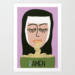 Ramen Nun Art Print