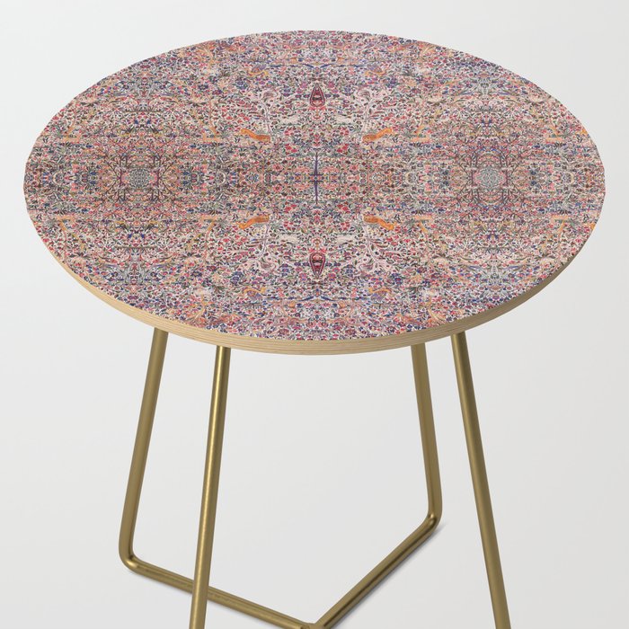 Antique Kerman Lavar Pattern Side Table By Carlitov Society6 Antique Kerman Lavar Pattern Side Table, Round Table Kerman