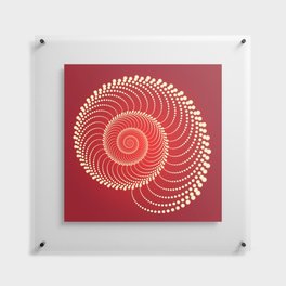 Abstract spiraling dots on red Floating Acrylic Print