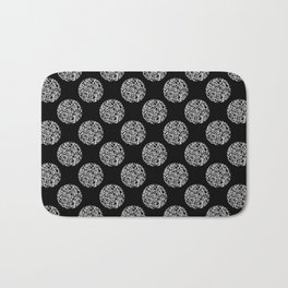 Abstract polka dot Bath Mat | Digital, White, Simple, Black, Pattern, Doodle, Black And White, Abstract, Scribbling, Peas 