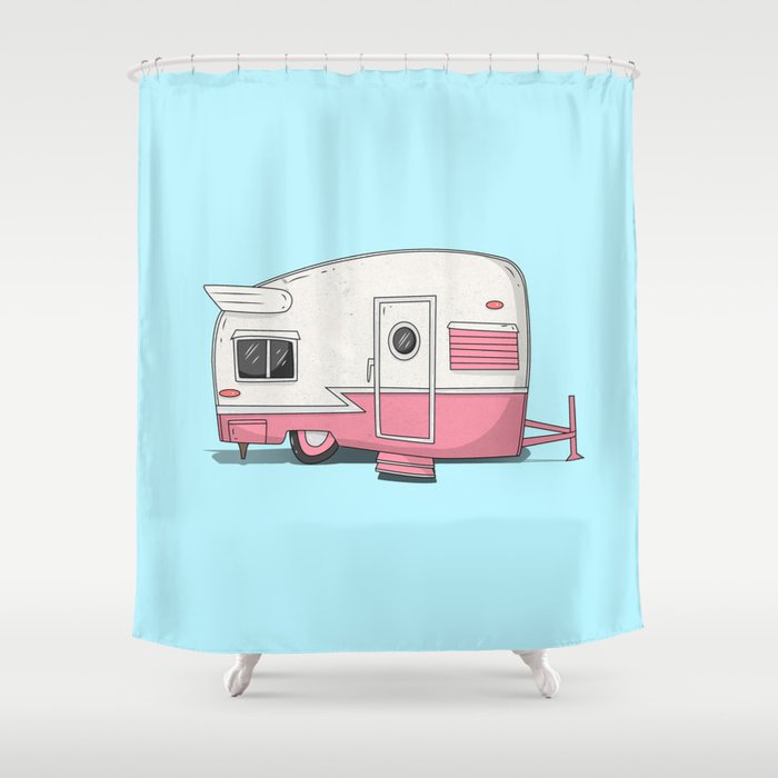 Retro Camper Print Shower Curtain By Sy Erfield Society6