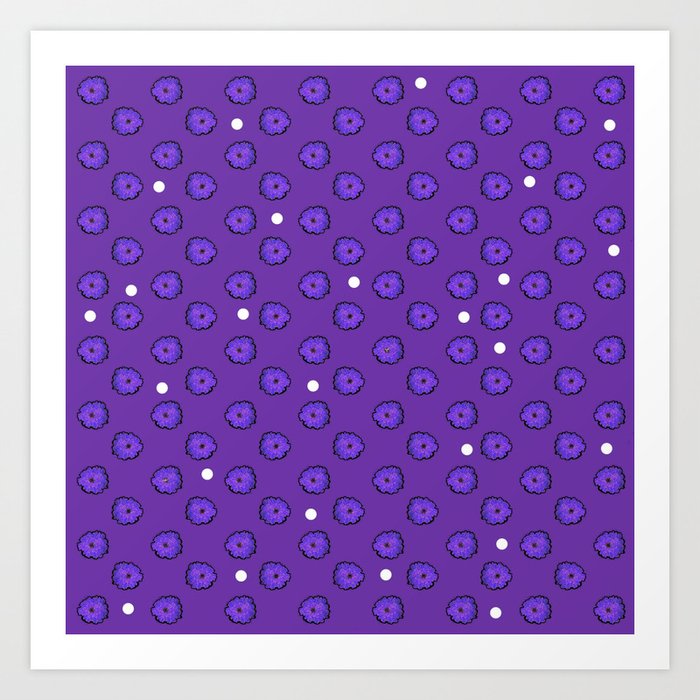 Purple flowers on purple Art Print