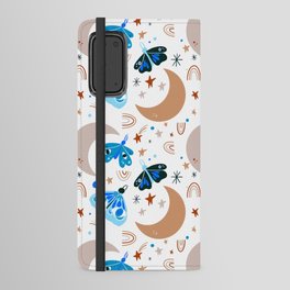 Moths and Moons - Brown & Blue Android Wallet Case