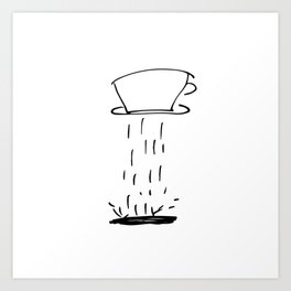 coffee drip Art Print | Bluebottle, Simple, Inspiration, Lineart, Pendrawing, Doodle, Coffee, Drawing, Line, Linedrawing 