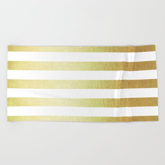 Simply Striped 24K Gold Beach Towel