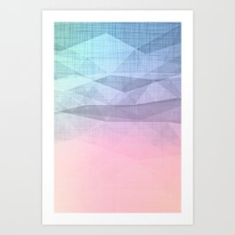 Imperial Triangle Misty Mountains Spring Painting Minimalism Art Print