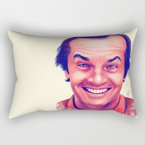 Young Jack Nicholson and the evil smile - digital painting Rectangular Pillow