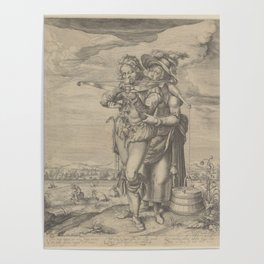 The Archer and the Milkmaid, Jaque de Gheyn II Poster