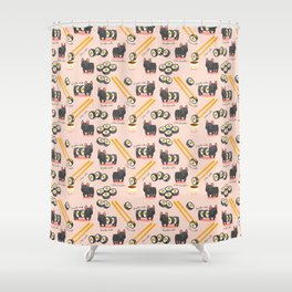 French bulldog maki sushi Shower Curtain