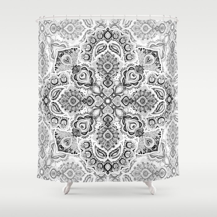 Pattern in Black & White Shower Curtain