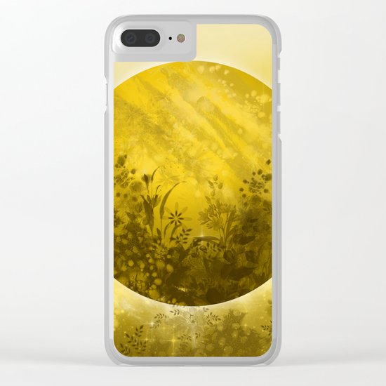 circle yellow landscape Clear iPhone Case