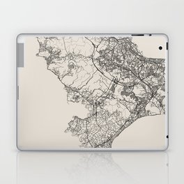 Yokosuka, Japan - Black and White City Map Laptop Skin