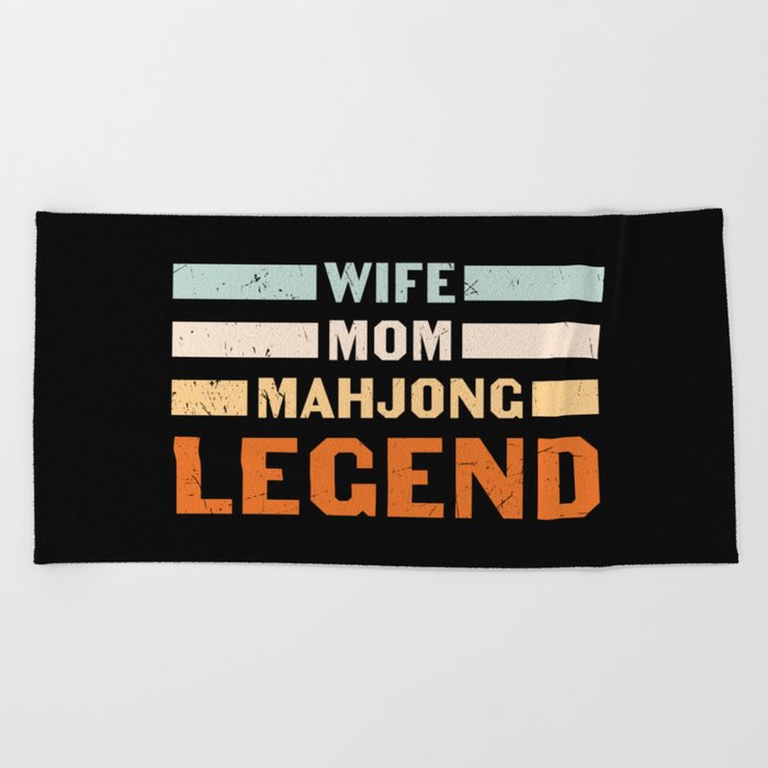 Wife Mom Mahjong Legend Beach Towel