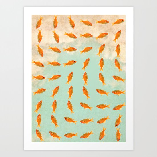 pattern goldfish Art Print