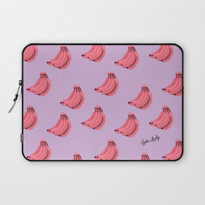 Bananas Pink- Lilac background Laptop Sleeve