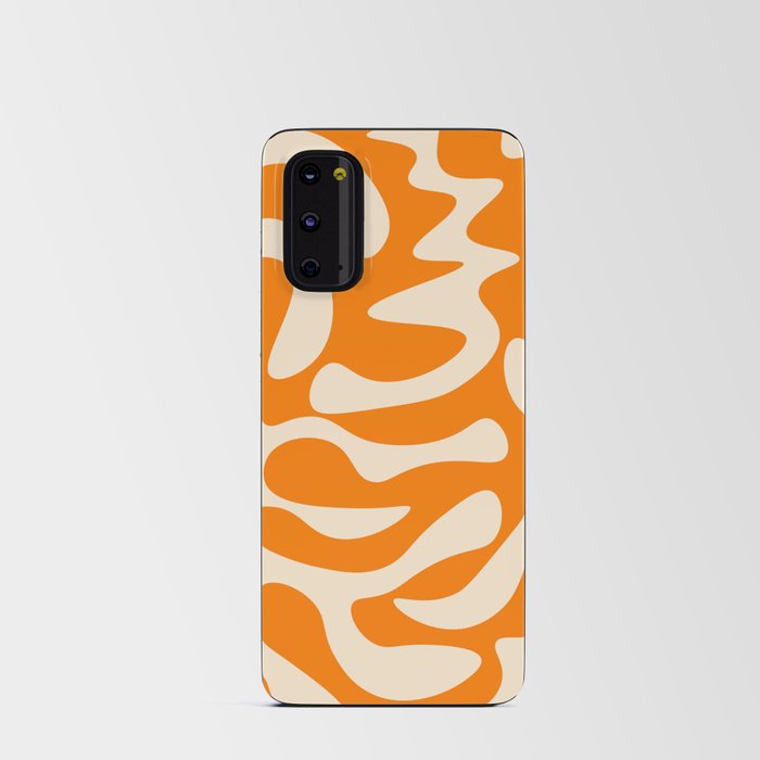 Abstract Mid century Modern Shapes pattern - Orange Android Card Case
