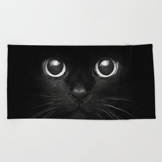 Black Cat Beach Towel
