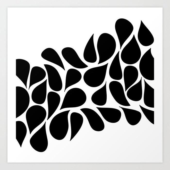 Small Abstract Black White Foliage Pattern Mix And Match With