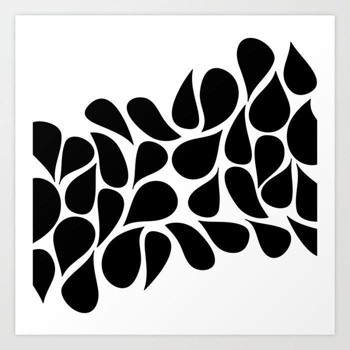 Small Abstract Black & White Foliage Pattern - Mix and Match with Simplicity of Life Art Print