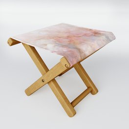 Beautiful Pink and Gold Ombre marble under snow Folding Stool