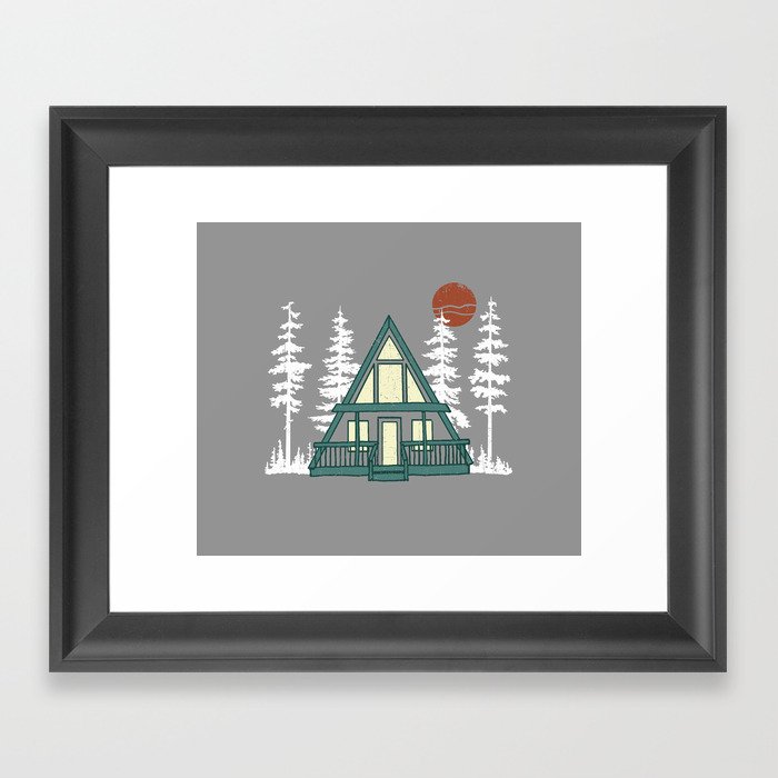 A Frame with Pine Trees Framed Art Print