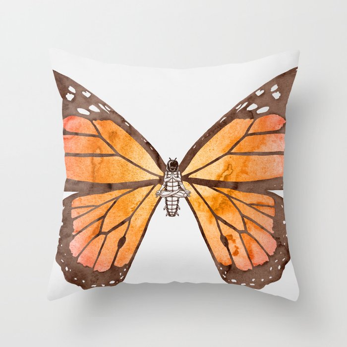 Caterpillar's nirvana Throw Pillow