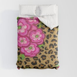 Floral leopard print Comforter