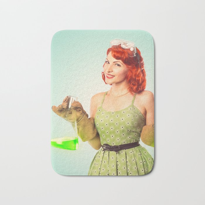 Distractingly Sexy Scientist Pinup Bath Mat