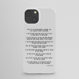 Do It Anyway by Mother Teresa 3 #minimalism #inspirational iPhone Case