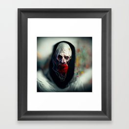 Scary ghost face #8 | AI fantasy art Framed Art Print