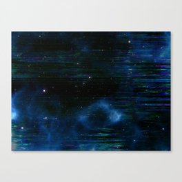 Glitch Blue Cosmos Canvas Print