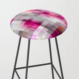 geometric pixel square pattern abstract background in pink Bar Stool
