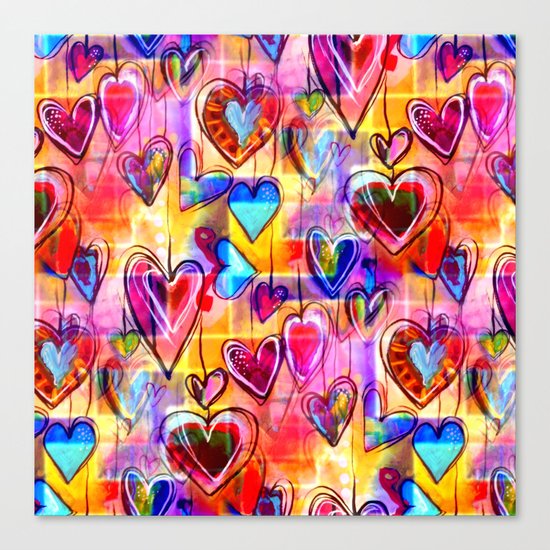 Spring Hearts Canvas Print