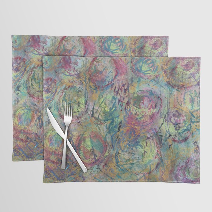 Abstract Roses In Mixed Media Placemat