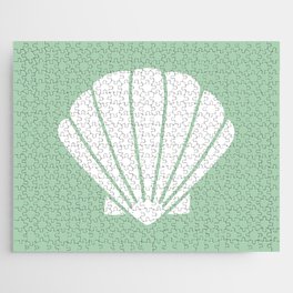 Seashell (sage green/white) Jigsaw Puzzle