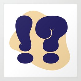 Exclamation Point Question Mark !? Playful Thick Balloon Typography Art Print