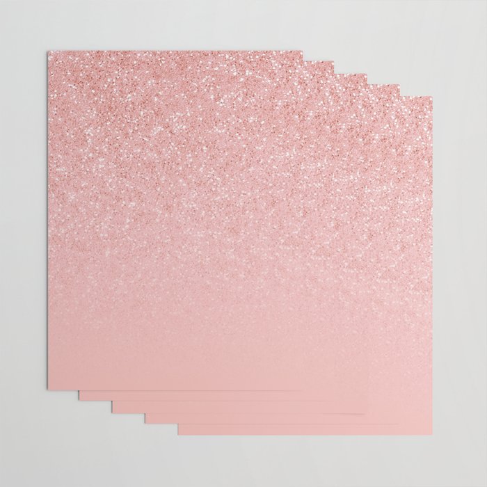 Rose Gold Glitter Cascade Wrapping Paper by Leah McPhail