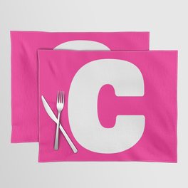 C (White & Dark Pink Letter) Placemat