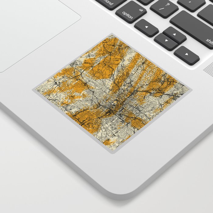 Atlanta City Map - Yellow Collage Sticker