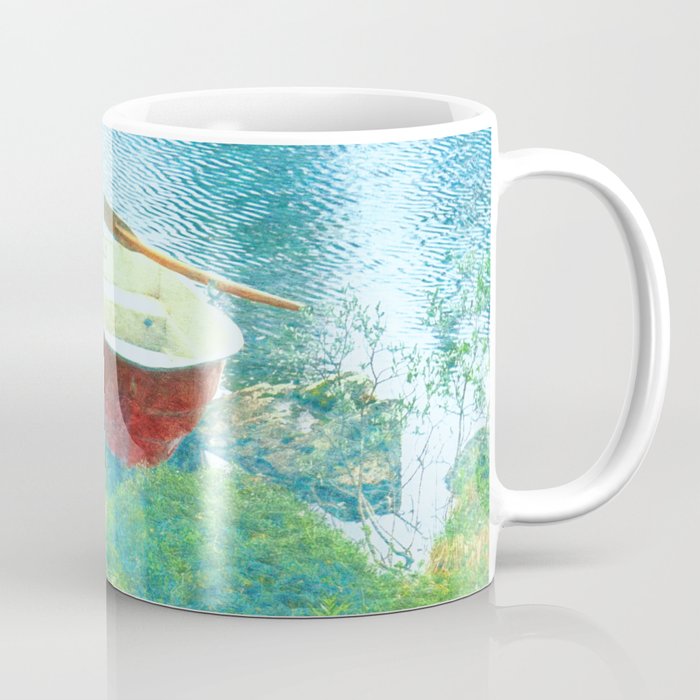 rowboat impressionism painted realistic scene Coffee Mug