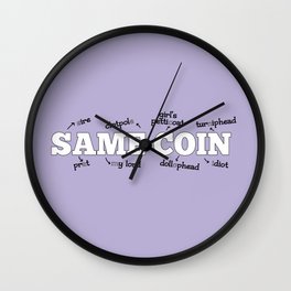 Same Coin - Purple Wall Clock