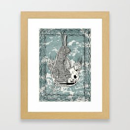The Corralled Catfish - Blue Framed Art Print