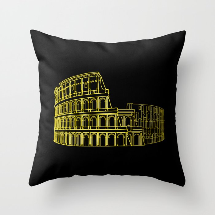 Colosseum in Gold Throw Pillow