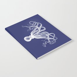Octopus | Vintage Octopus | Tentacles | Navy Blue and White | Notebook