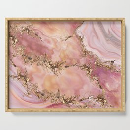 Rose quartz and pastel pink marble Serving Tray