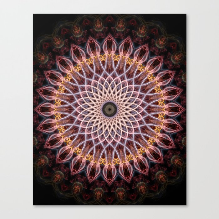 Sunflower shaped mandala Canvas Print