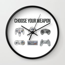 Choose Your Weapon Wall Clock