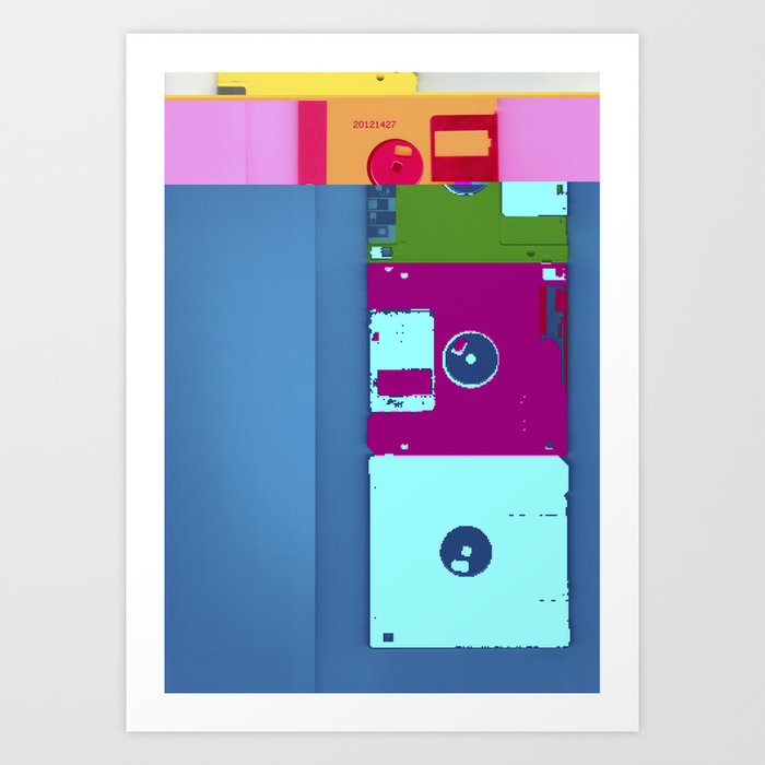Databent floppy disks Art Print