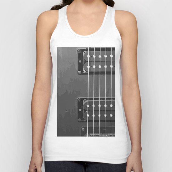 Black and White Guitar Unisex Tank Top