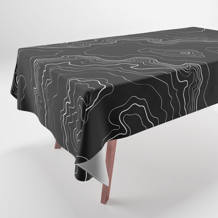 Black & White Topography map Tablecloth